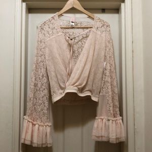 We are hah bell sleeve with lace blouse